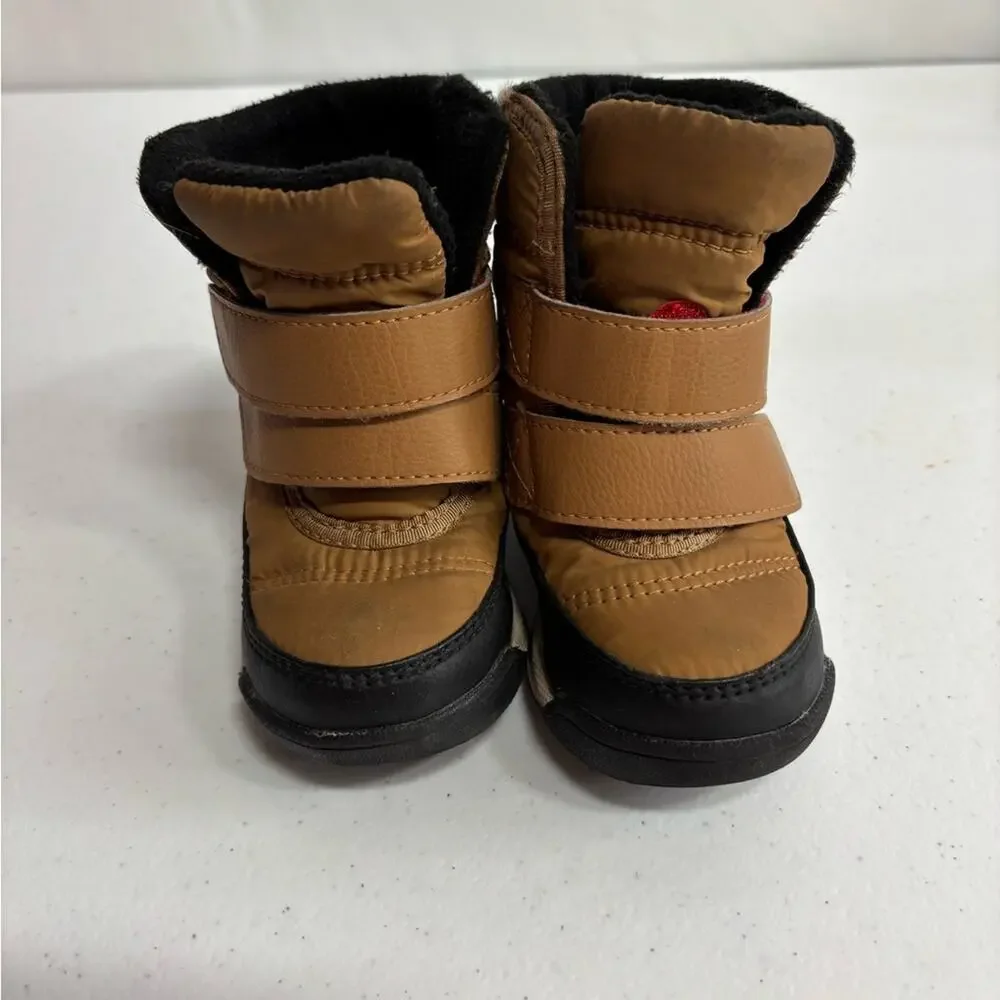 Sorel Whitney II Strap waterproof boots in a tan/brown color Child Size 6